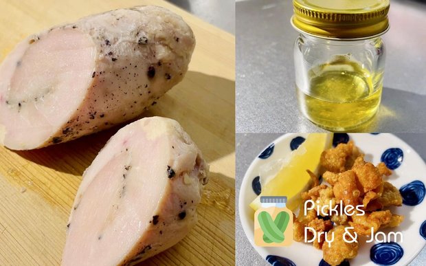 ほったらかしで簡単!鶏ハムの作り方・レシピ|パサパサにせずしっとり仕上げる方法|残った皮で鶏皮せんべいと鶏油も