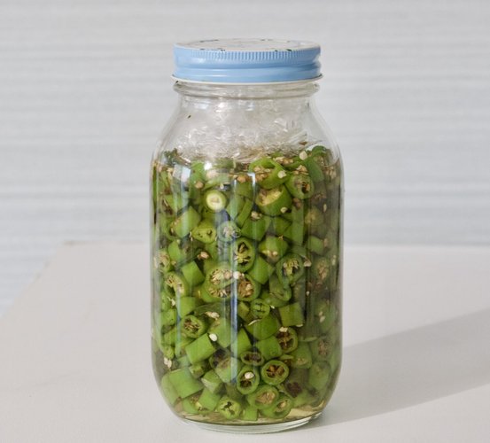 青唐辛子の酢漬けの完成